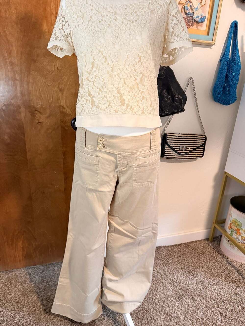 Abercrombie & Fitch Vintage Y2K Khaki Low Rise Wide Leg Chino Pants